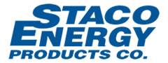 Staco Energy Products Co. logo in bold blue letters, representing energy solutions and innovative power products.