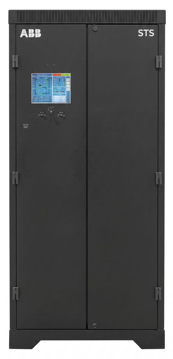 Industrial power panel with display screen for energy management in data centers.